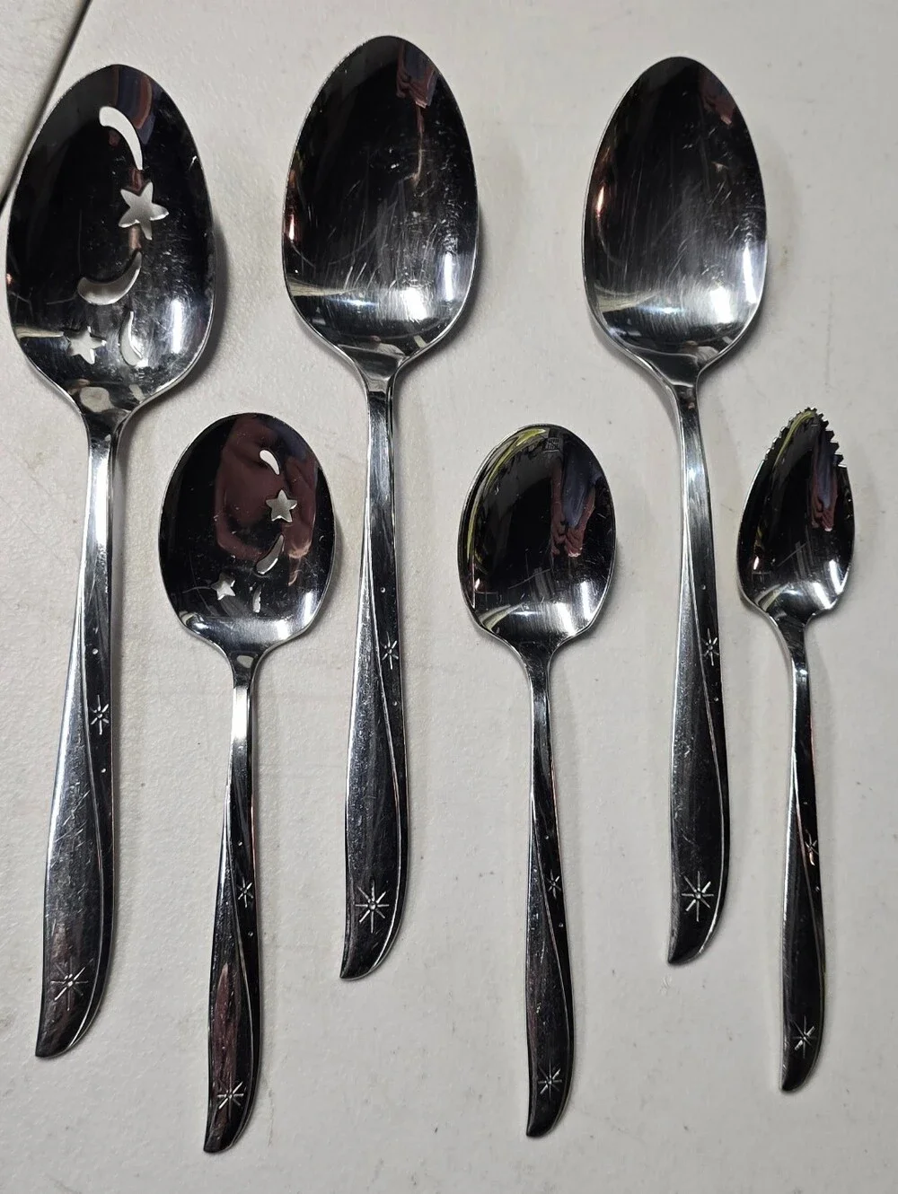 45 Pc. Oneida TWIN STAR Atomic Community Stainless Flatware Serving Utensil MCM
